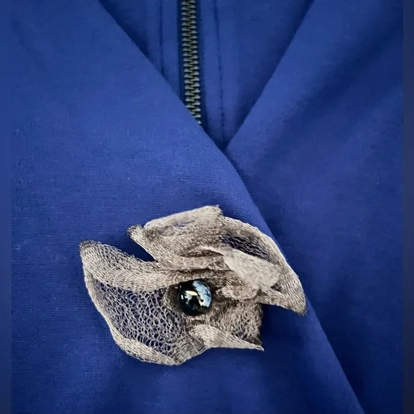 French Connection Royal Blue Long Sleeve Wrap Style Dress Size 8 - Picture 4 of 6